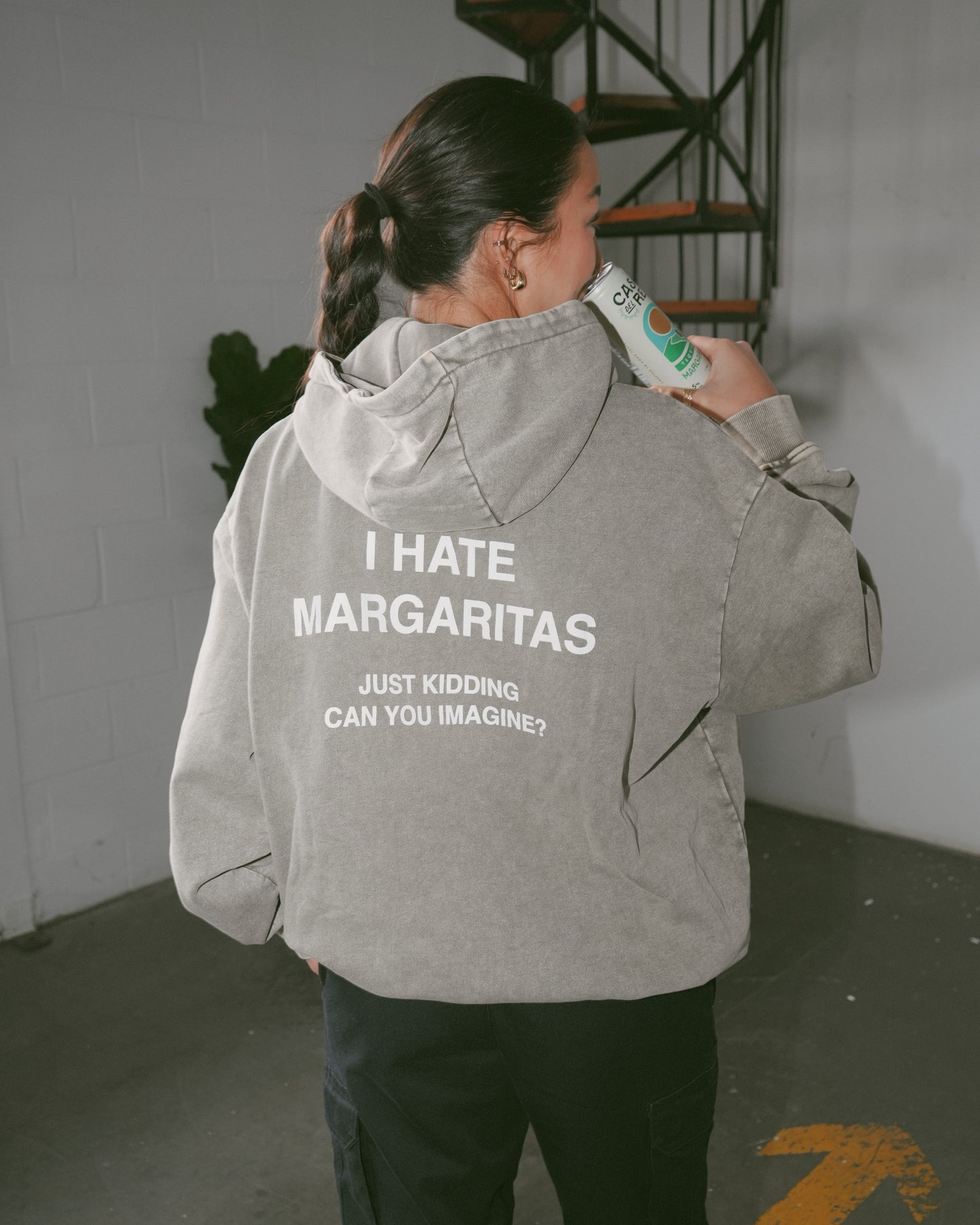 "I Hate Margaritas" Concrete Grey Hoodie